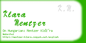 klara mentzer business card